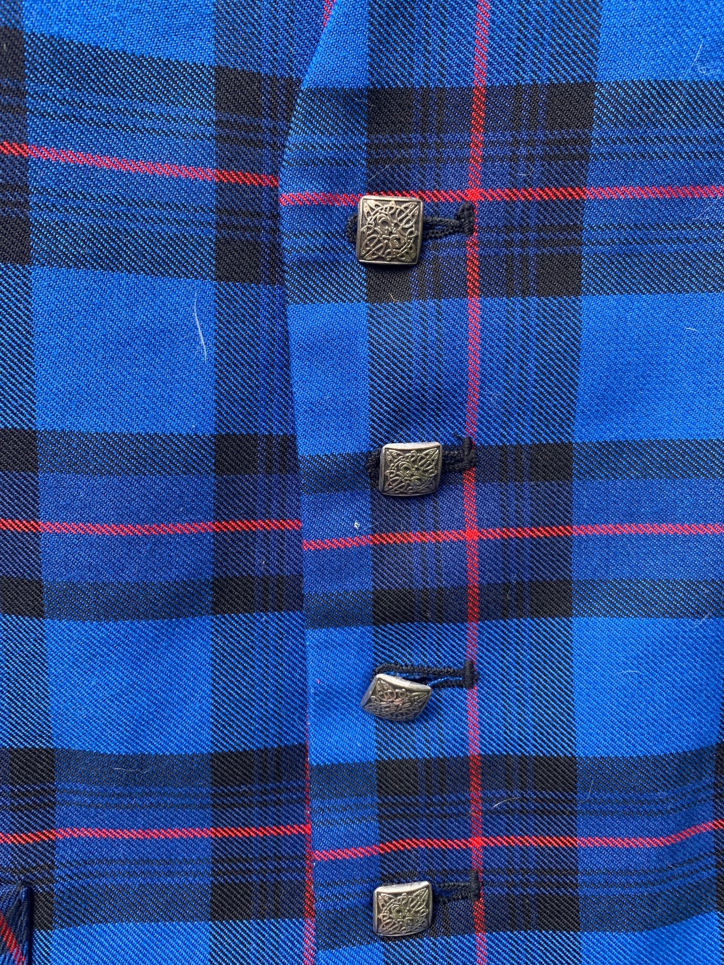 Blue tartan waistcoat Approx size 16/18