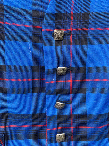 Blue tartan waistcoat Approx size 16/18
