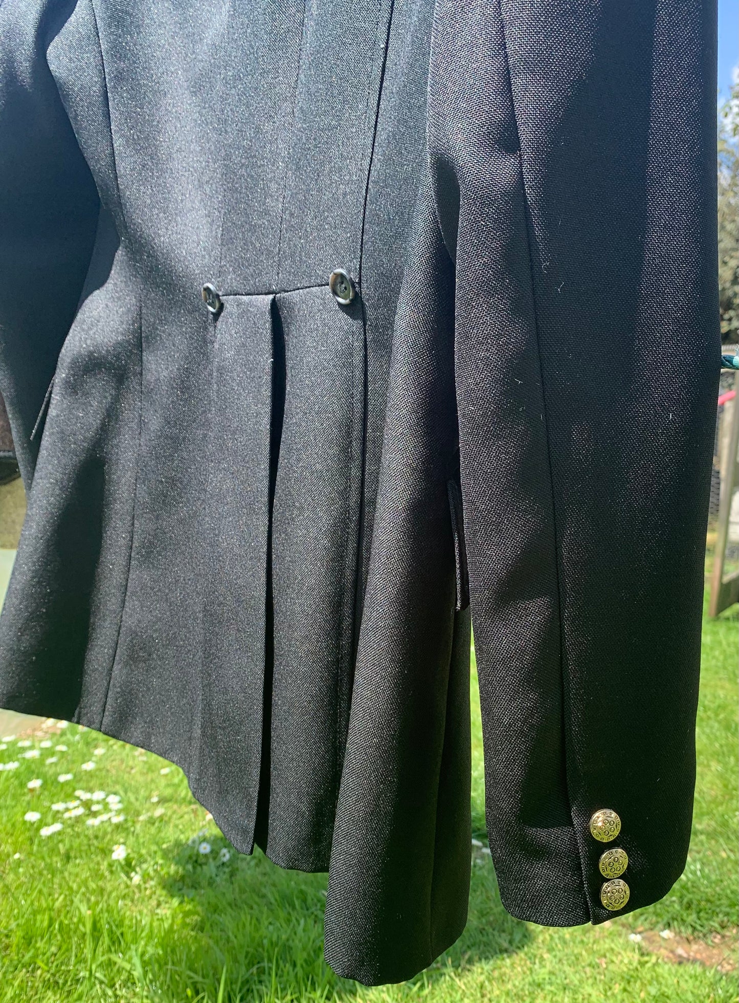 Shires cotswold black show jacket with velvet collar size 16