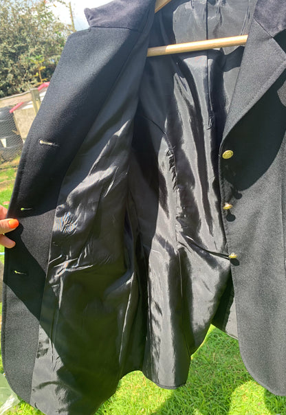 Shires cotswold black show jacket with velvet collar size 16