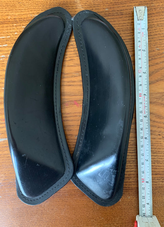 Black synthetic Velcro backed large chunky knee blocks