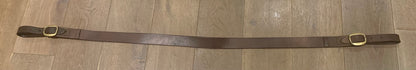 Brown leather brass buckle breast girth