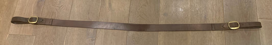 Brown leather brass buckle breast girth