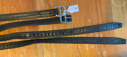 54” bonded non-stretch black stirrup leathers lovely soft calf skin