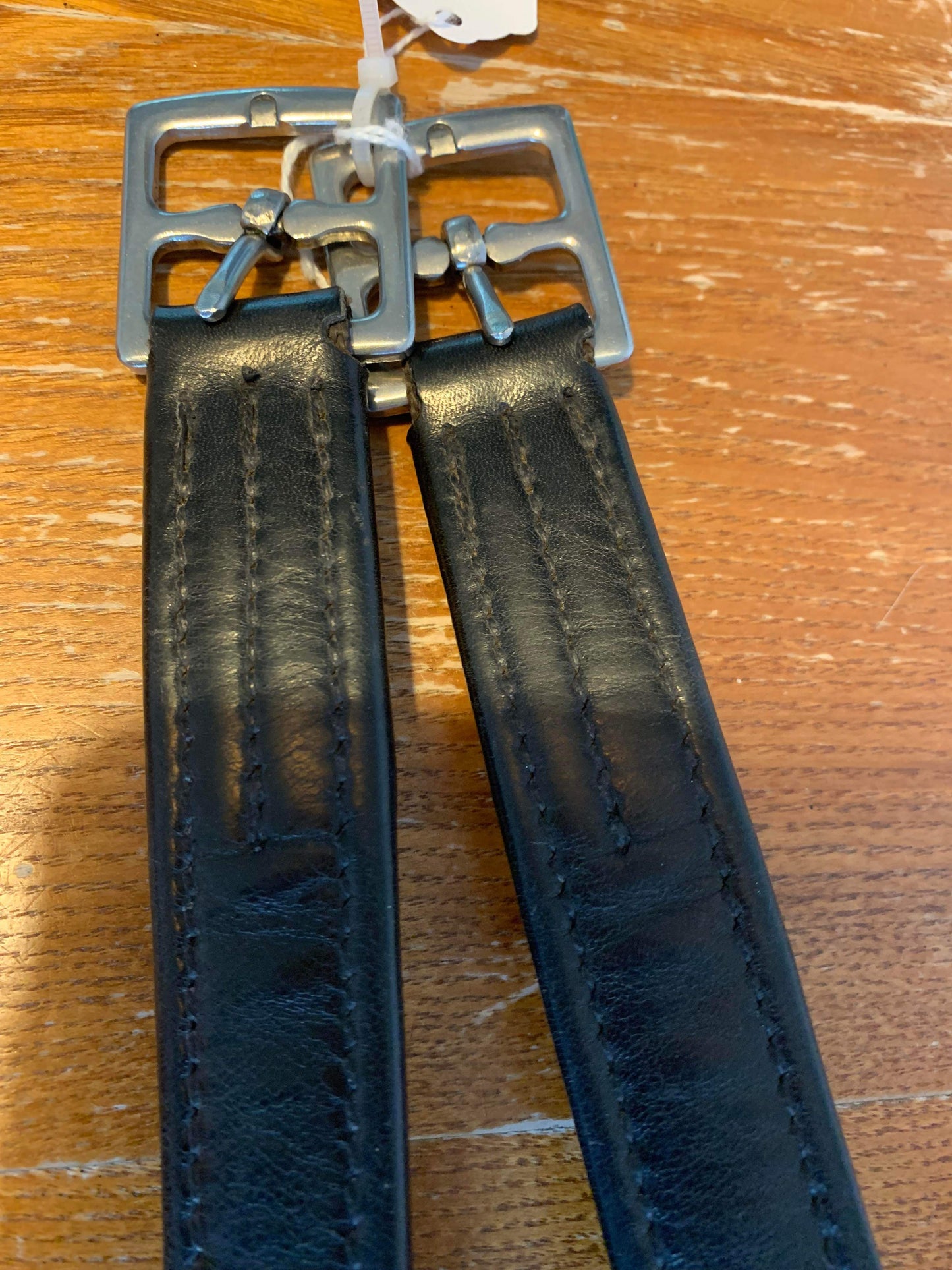 54” bonded non-stretch black stirrup leathers lovely soft calf skin