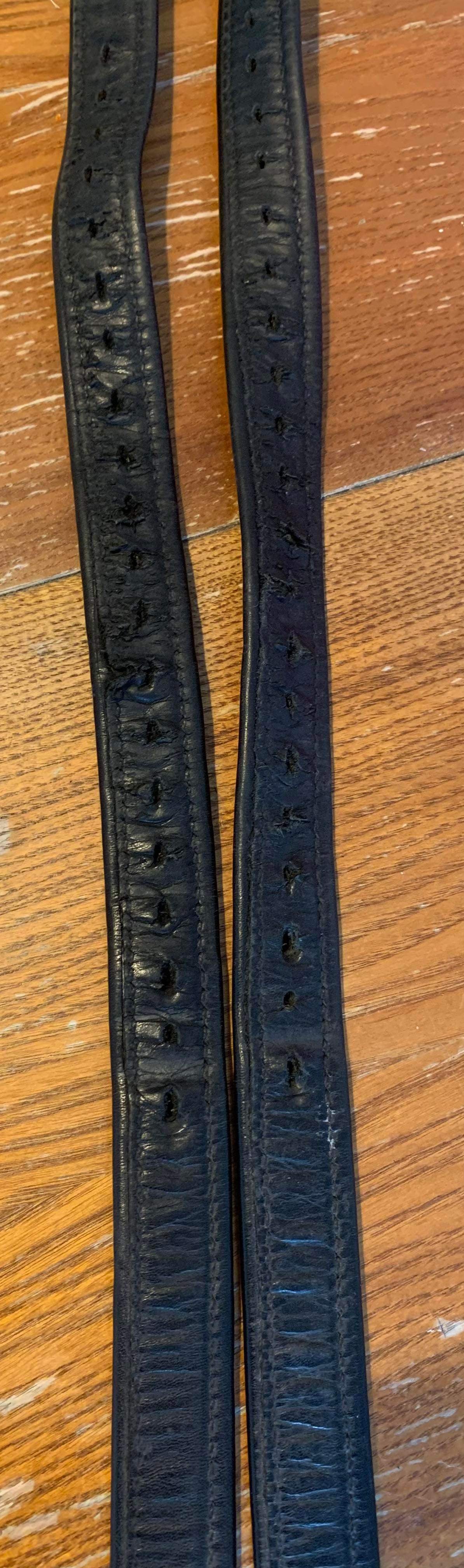54” bonded non-stretch black stirrup leathers lovely soft calf skin