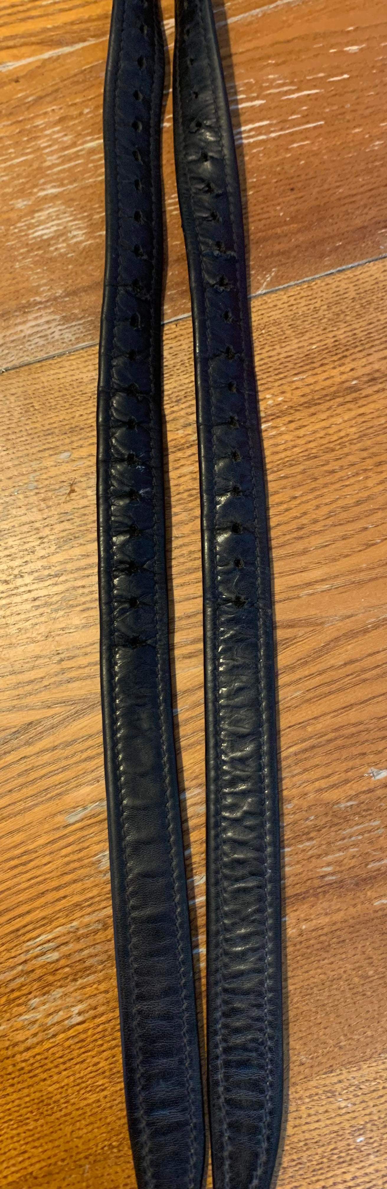 54” bonded non-stretch black stirrup leathers lovely soft calf skin
