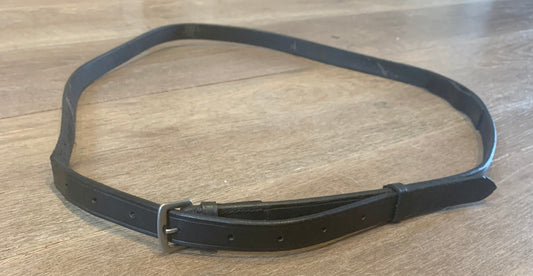 Black leather full size neck strap with loop
