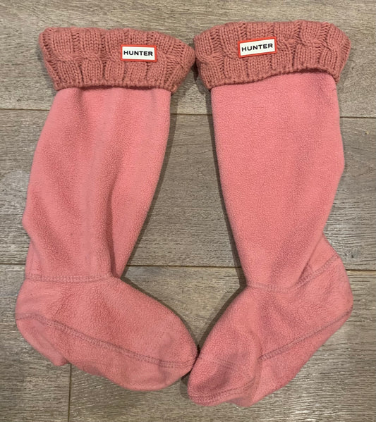 Pink Hunter cardigan short welly socks size medium (UK 3-5)