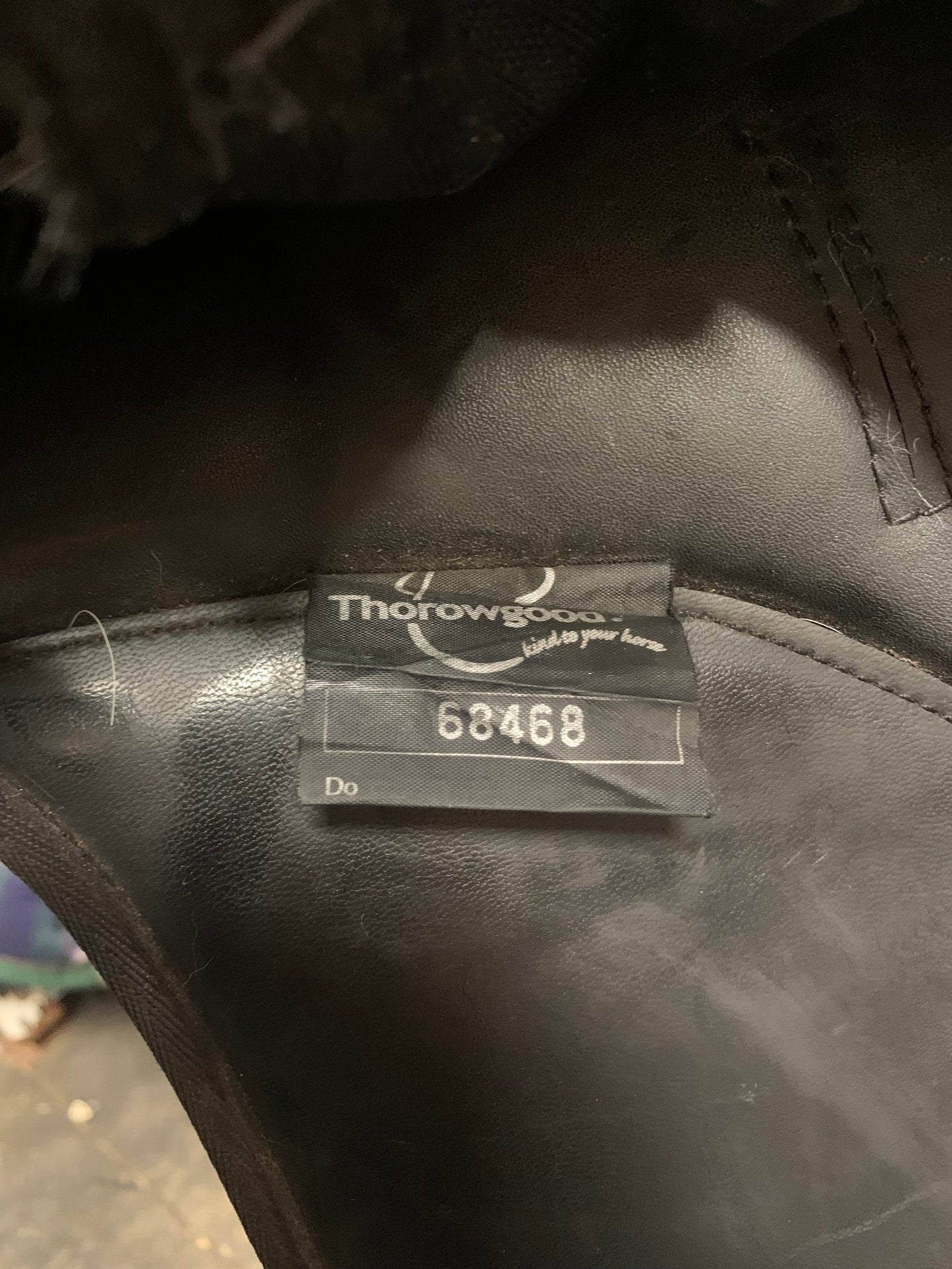 Thorowgood T4 (not adjustable) Black synthetic saddle 17.5” seat 8” width