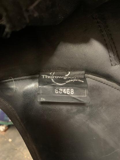 Thorowgood T4 (not adjustable) Black synthetic saddle 17.5” seat 8” width