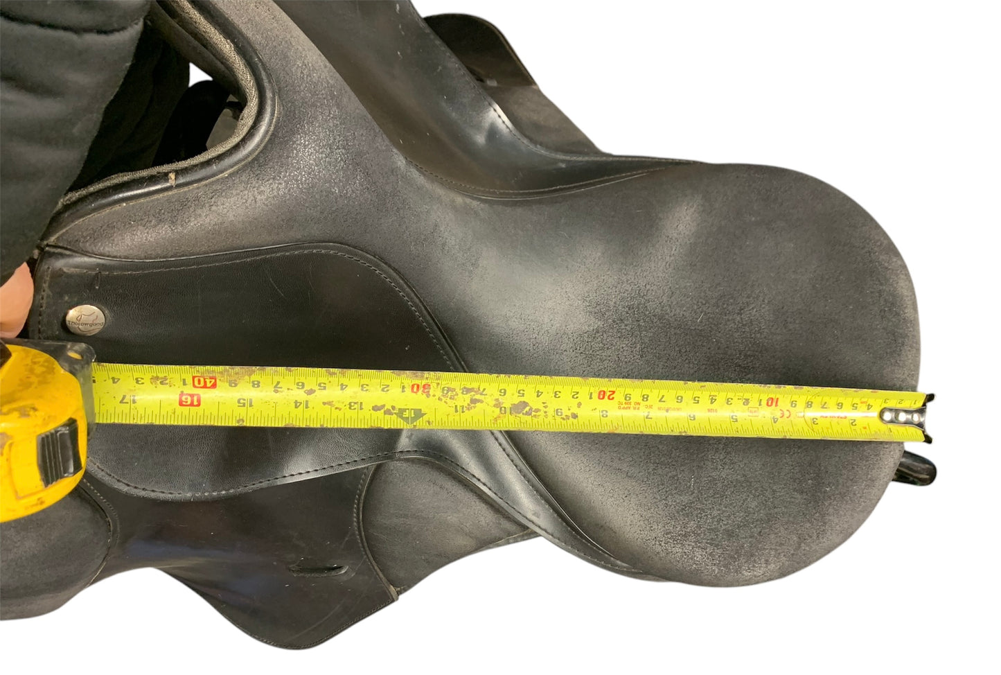 Thorowgood T4 (not adjustable) Black synthetic saddle 17.5” seat 8” width