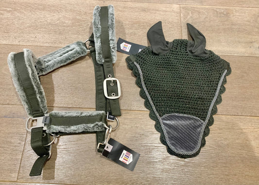 New with tags Horze pomona headcollar and fly veil set PONY