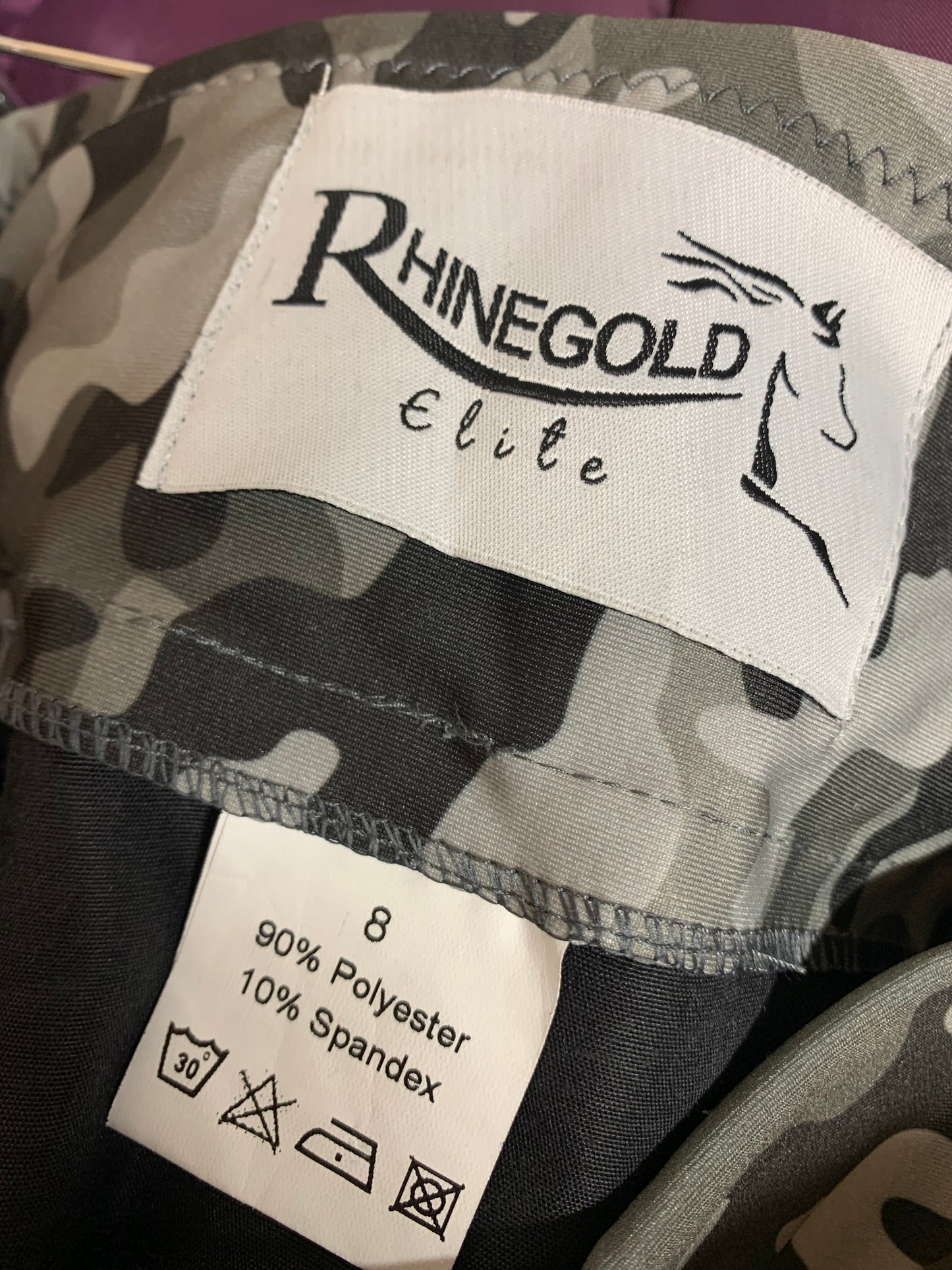 New with tag Rhinegold Full Seat Camo Riding Tights size 8