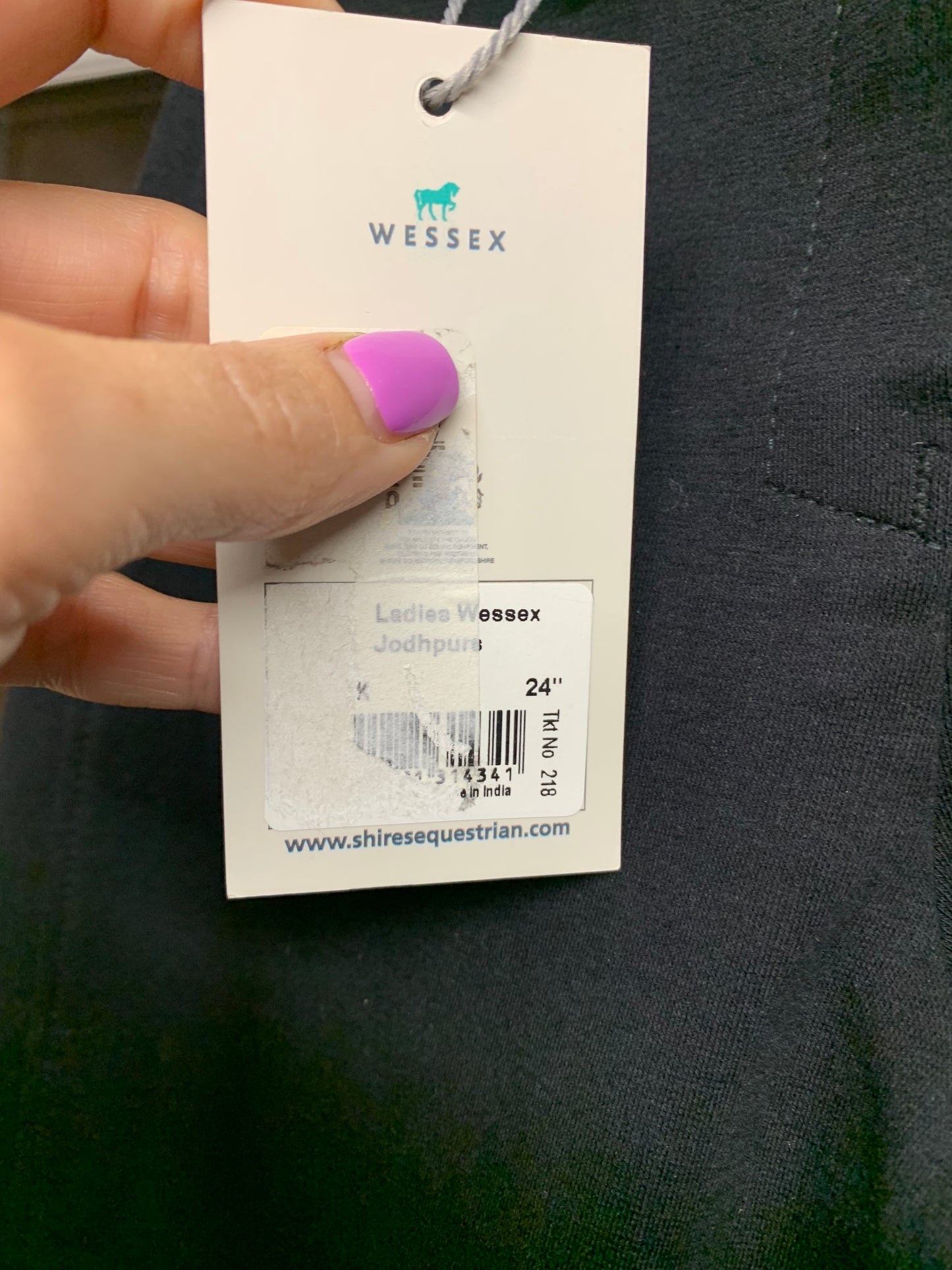 New with tag ladies Wessex navy jodhpurs size 24”