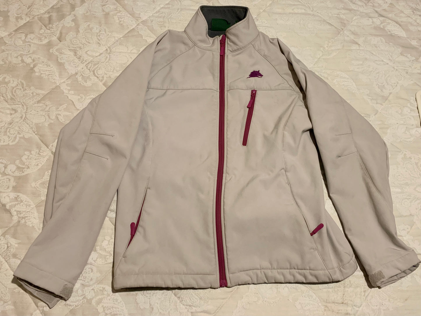 Taupe softshell fleece lined jacket size large