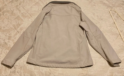 Taupe softshell fleece lined jacket size large