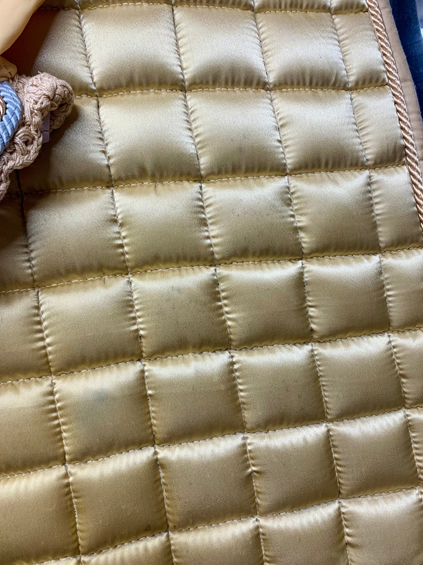 Size full gold satin saddle pad with matching ears