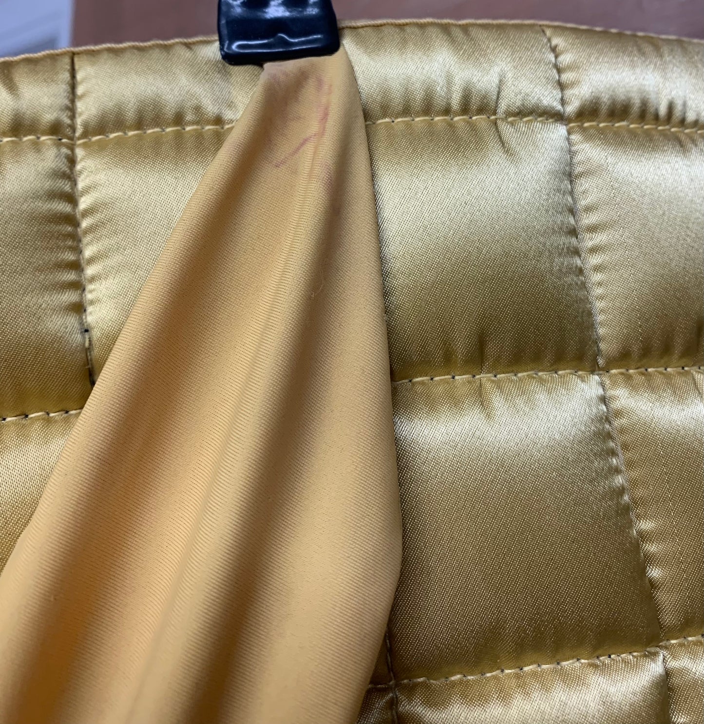Size full gold satin saddle pad with matching ears