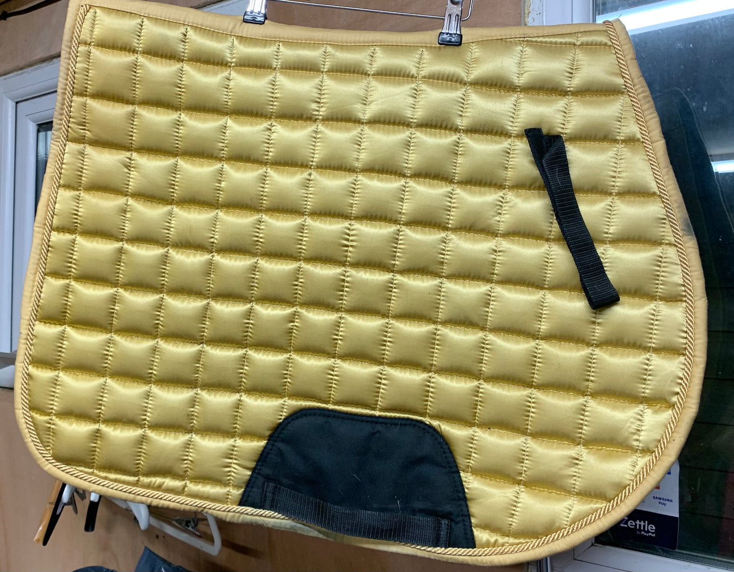 Size full gold satin saddle pad with matching ears