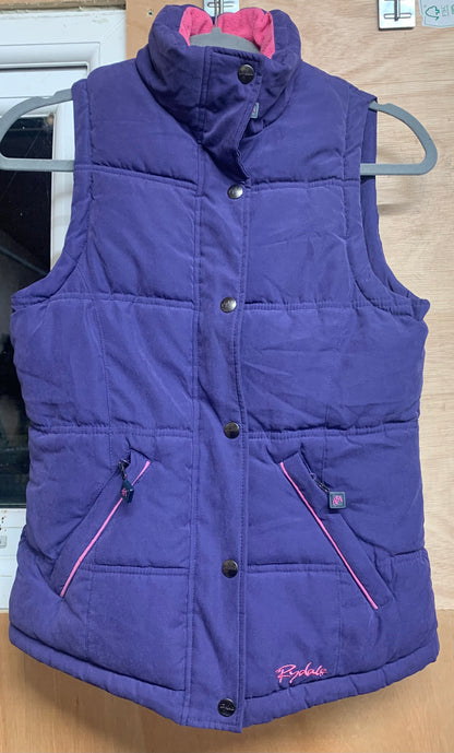 Rydale purple and pink warm padded fleece lined Gillet