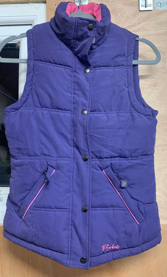 Rydale purple and pink warm padded fleece lined Gillet