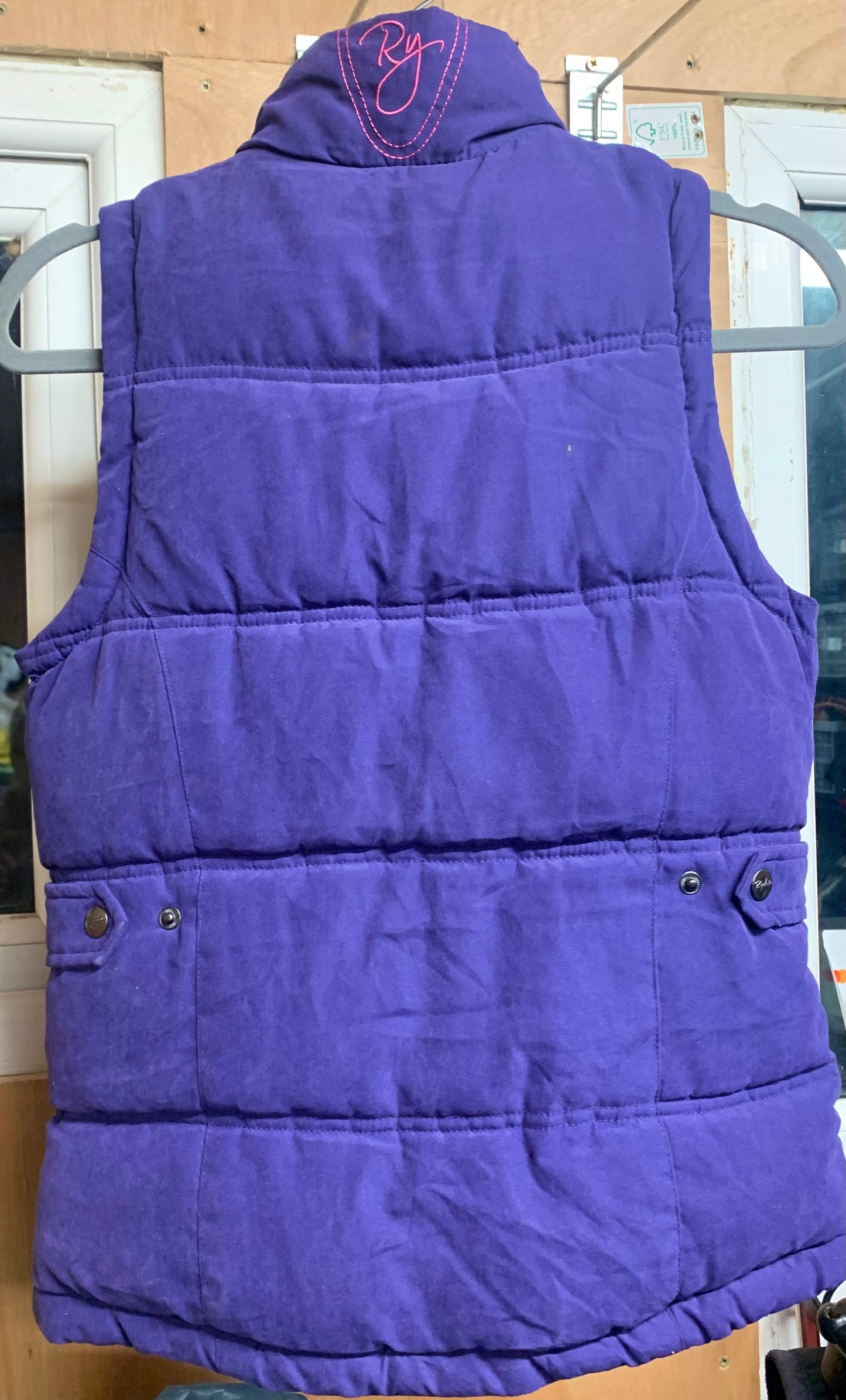 Rydale purple and pink warm padded fleece lined Gillet