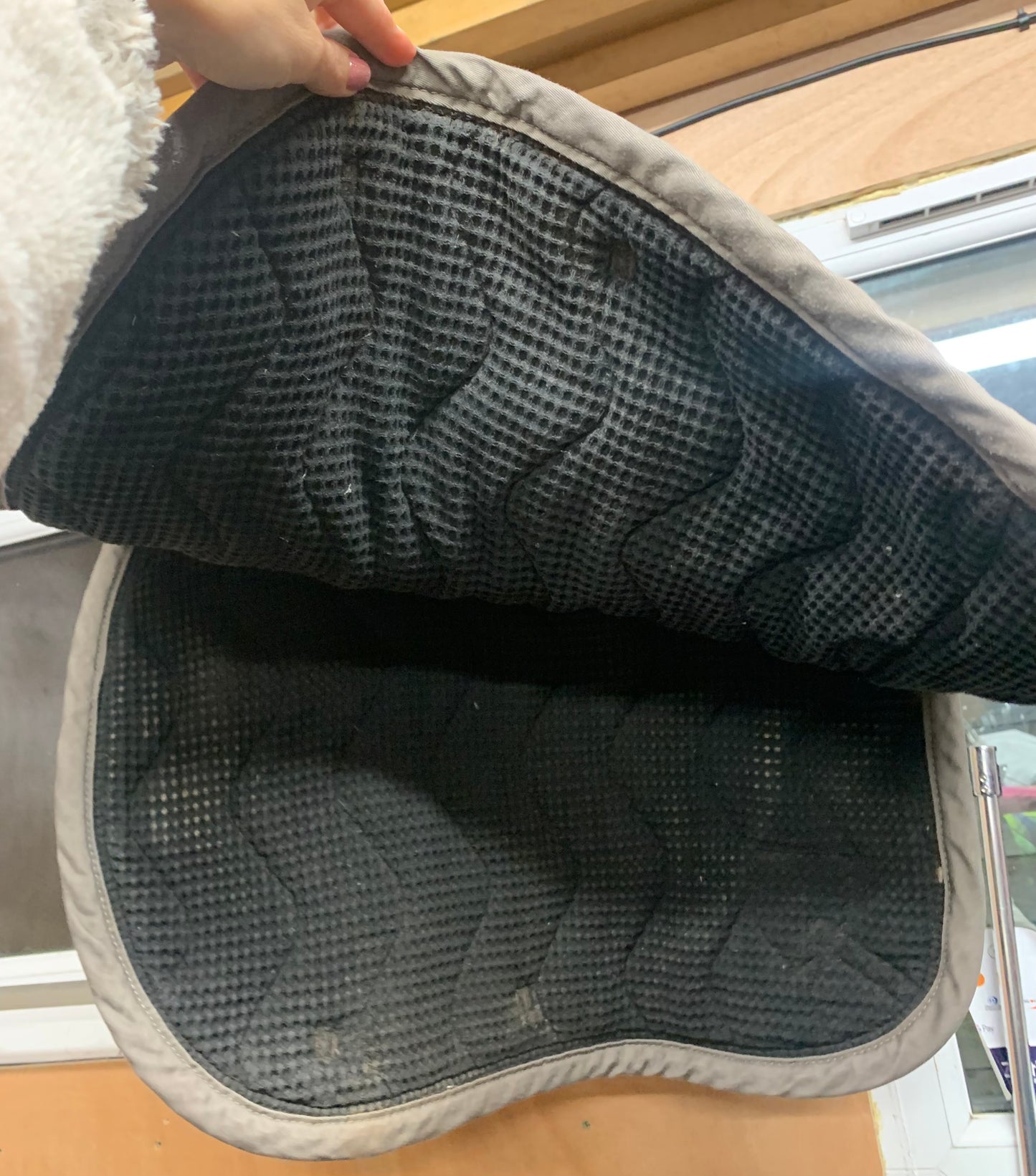 Brown & gold saddle pad and fly veil Full size