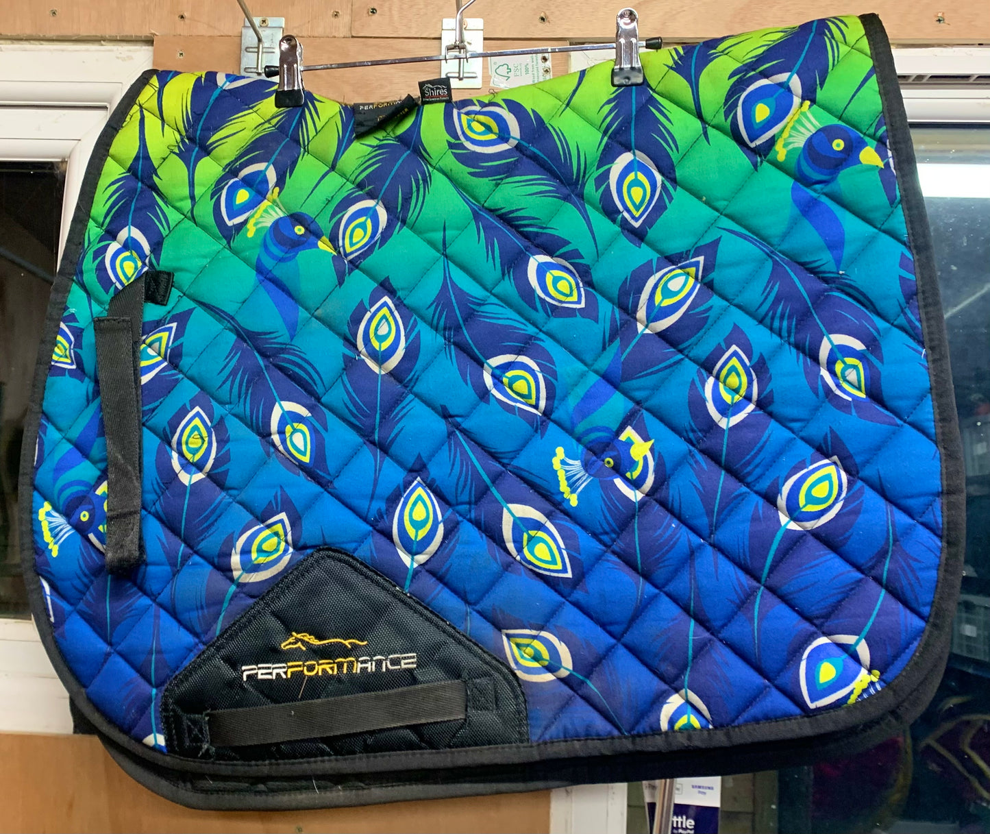 Shires Performance Sport XC Saddlecloth - Lime Peacock