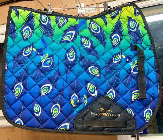 Shires Performance Sport XC Saddlecloth - Lime Peacock