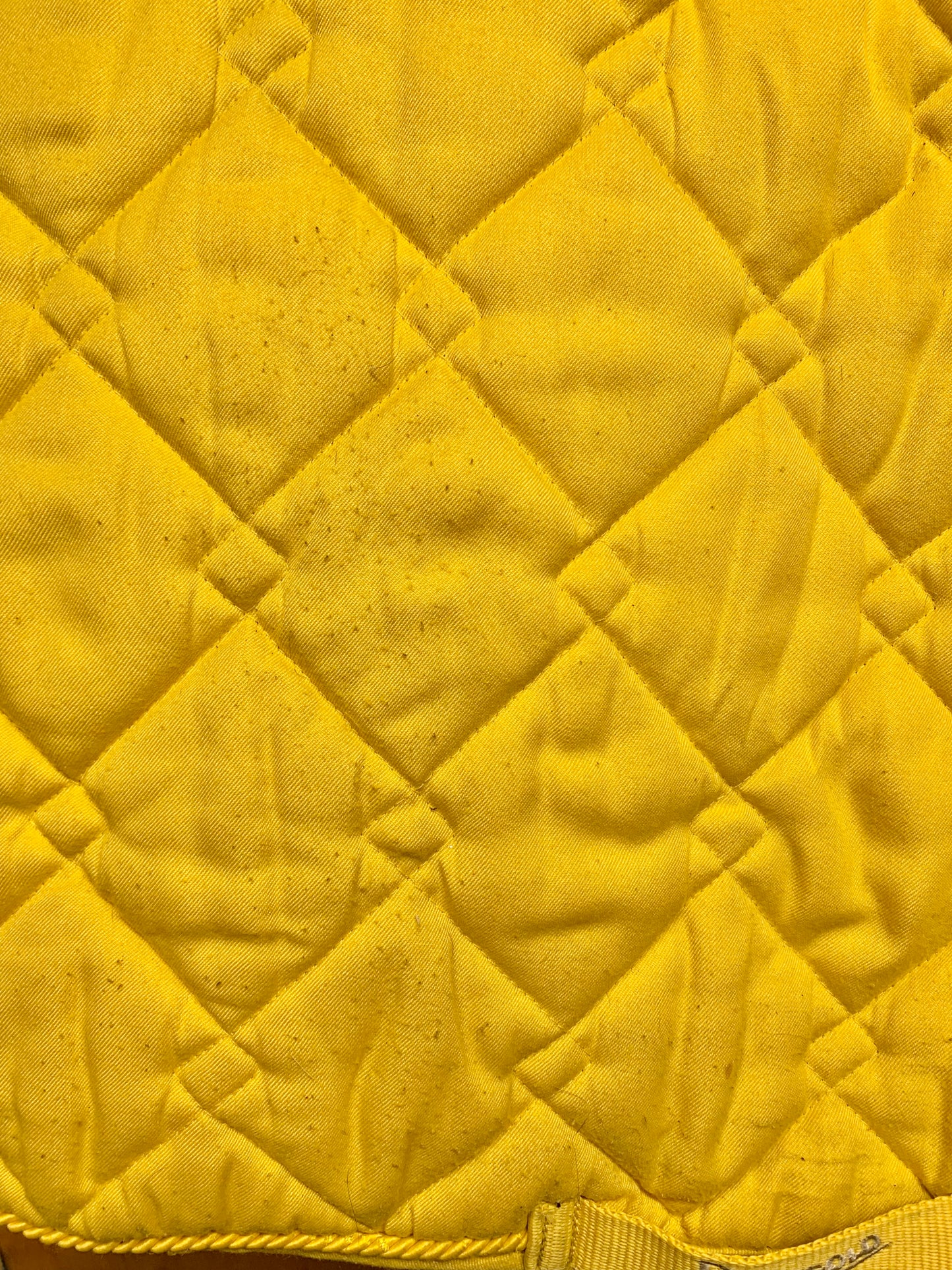 Rhinegold thick yellow saddle pad with diamanté detail cob size