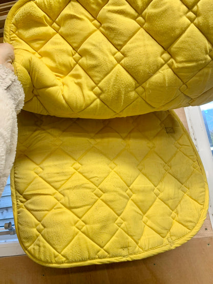 Rhinegold thick yellow saddle pad with diamanté detail cob size