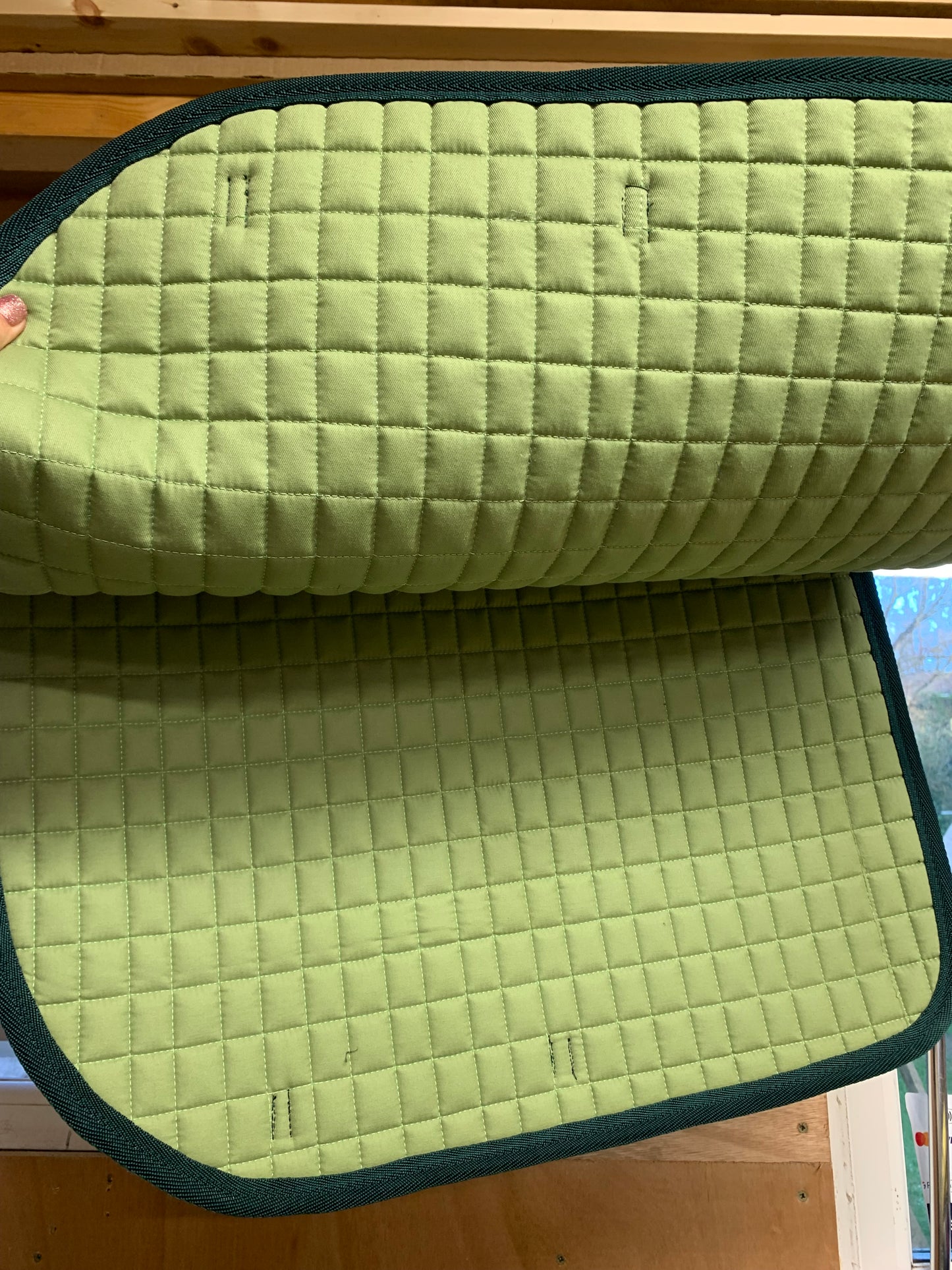 New Green with Diamanté detail saddle pad full size