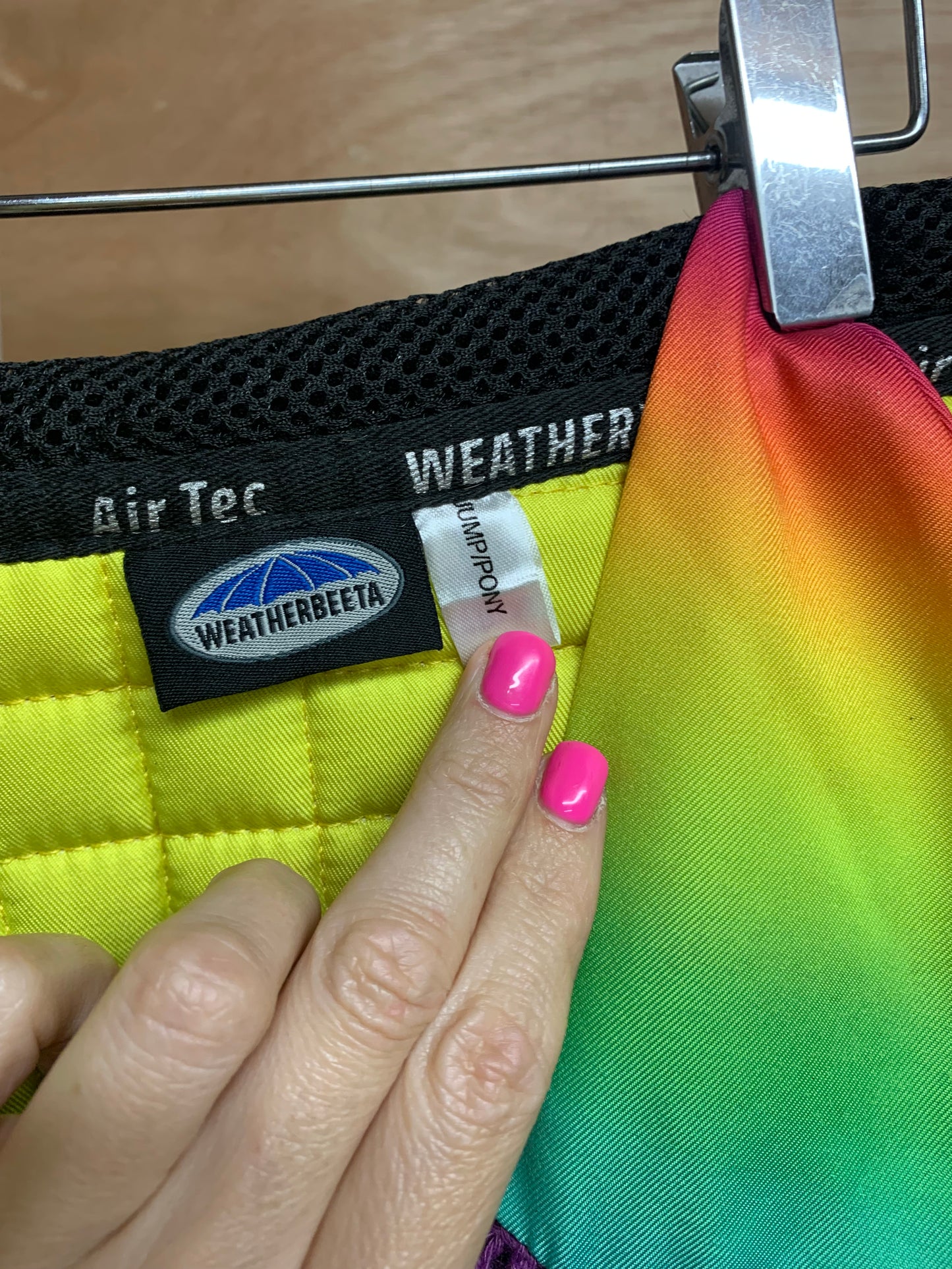 weatherbeeta ombre rainbow jump saddle pad And matching ears pony