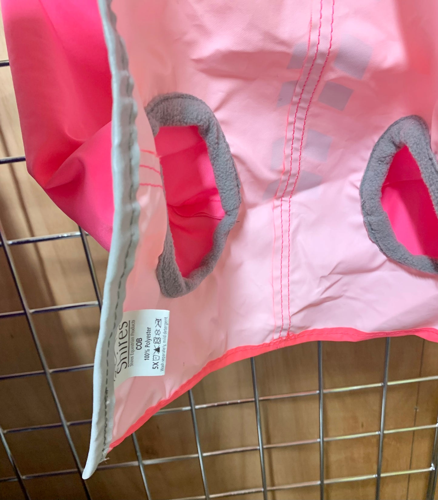 Shires pink cob size equiflector hi viz ears