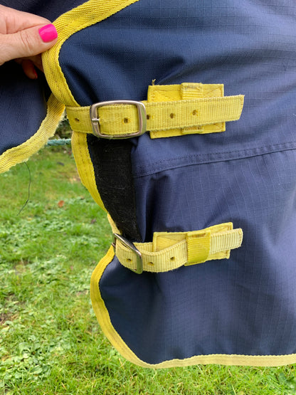 Washed & reproofed 6’0” yellow and blue gallop combo turnout medium weight
