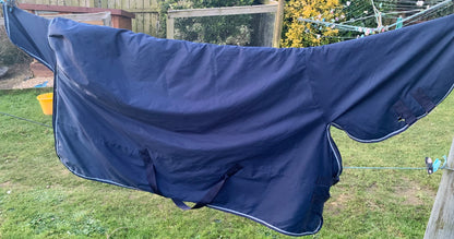 Professionally Washed and reproofed 6’0” Blue combo turnout rug approx 150g