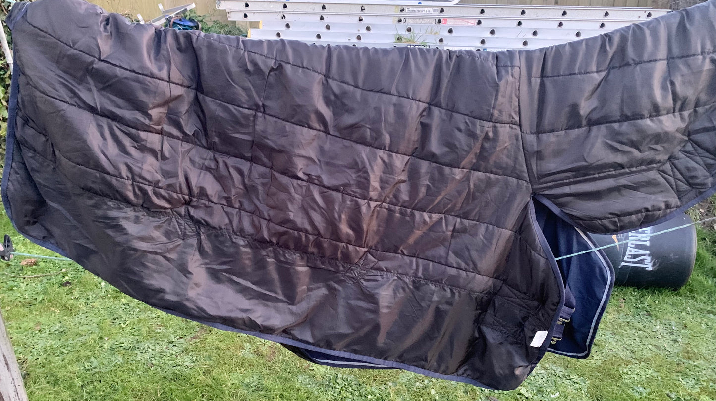 Professionally Washed and reproofed 6’0” Blue combo turnout rug approx 150g