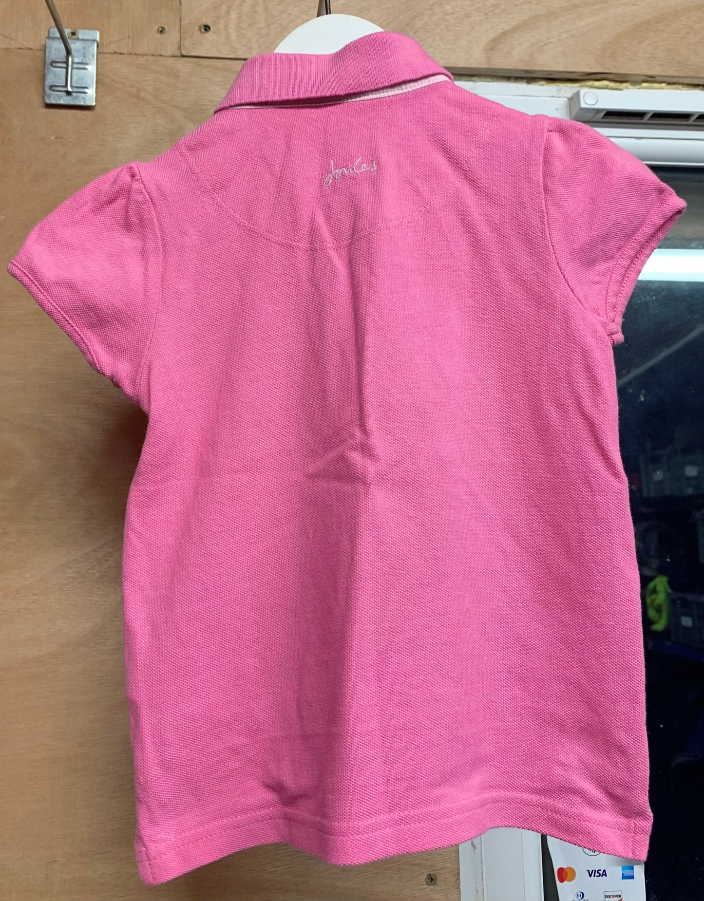 Joules pink kids polo top age 4 years
