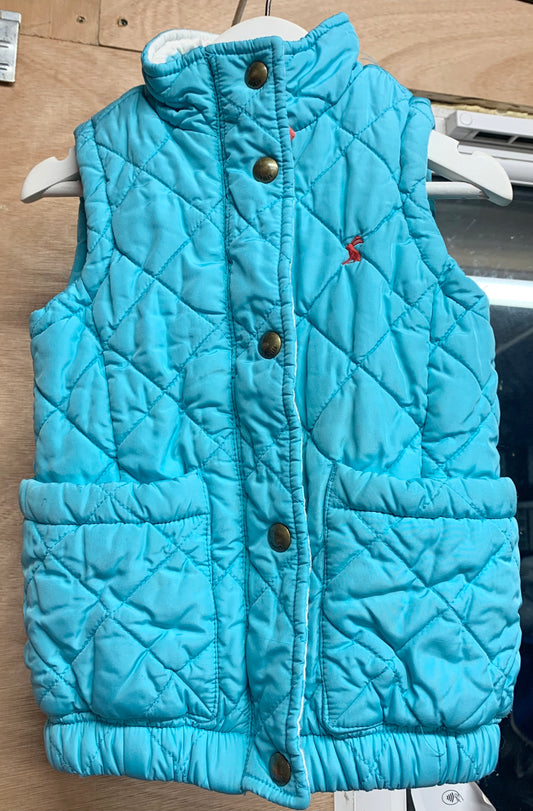 Blue joules childrens quilted blue gilet 3 years