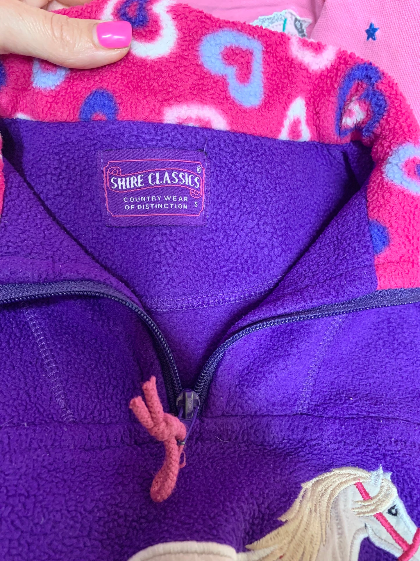 Child’s Purple shires fleece top 3-4 years