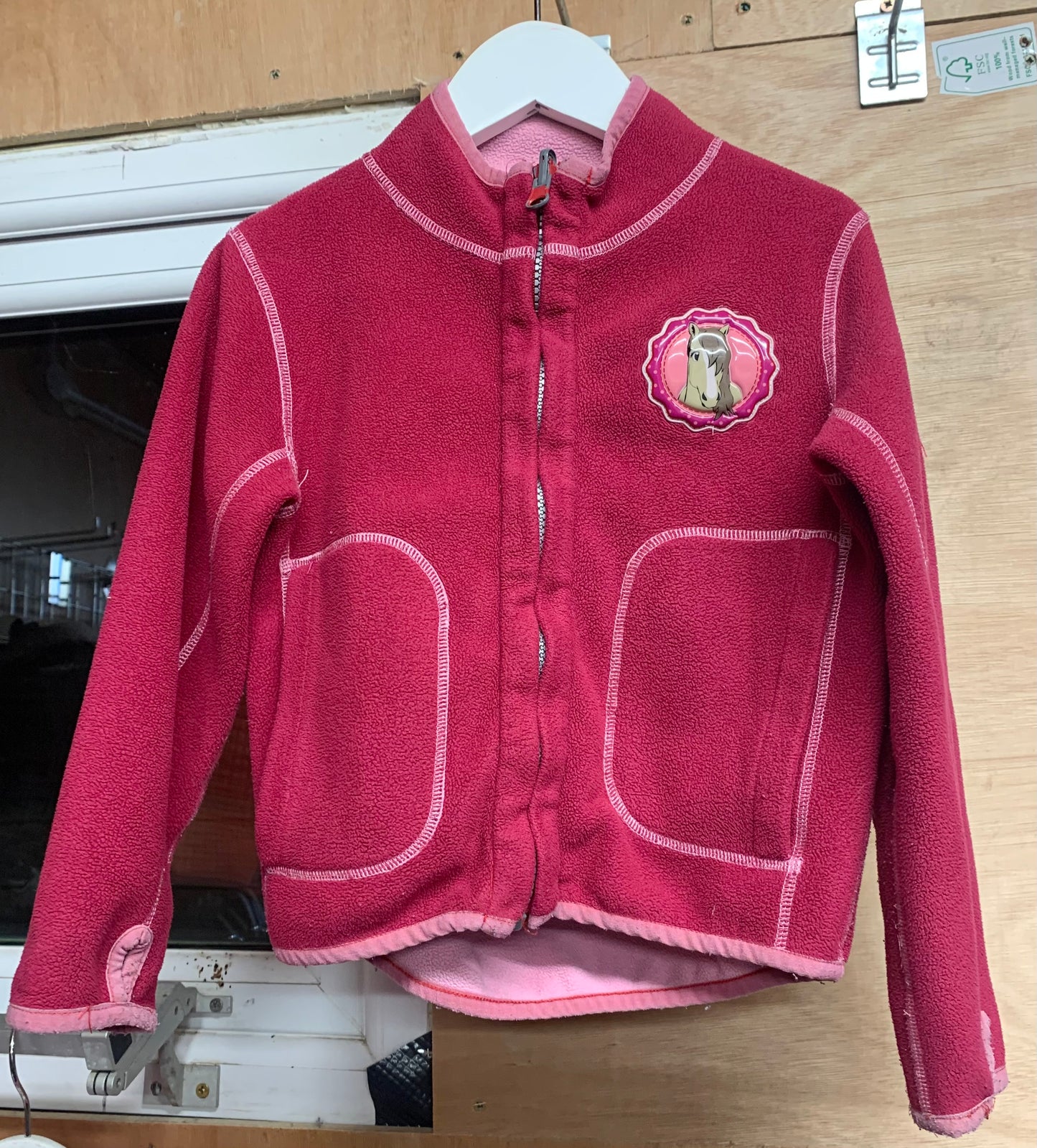 Kids pink  Horseware zip up fleece jacket 3-4 years