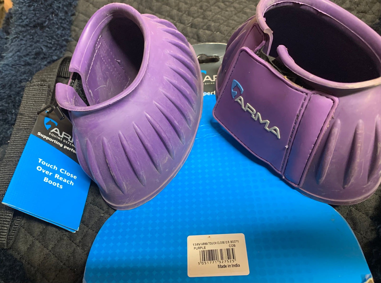 Unworn Arma purple touch and close over-reach boots cob size