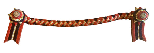 Navy/red/gold 14” show browband by Ponies on parade